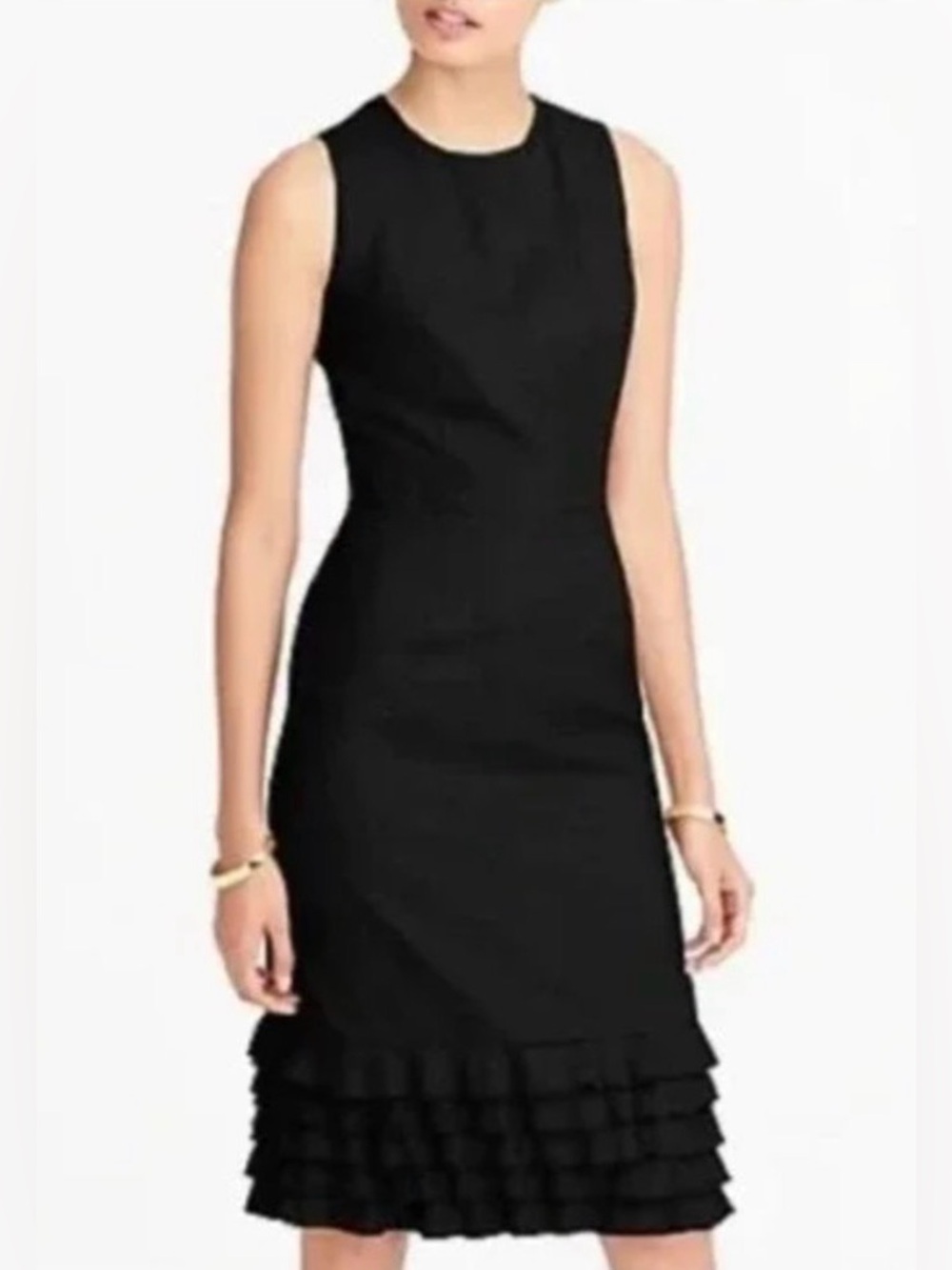 J. Crew Ruffle Hem Sheath Dress / Size 8 Tall